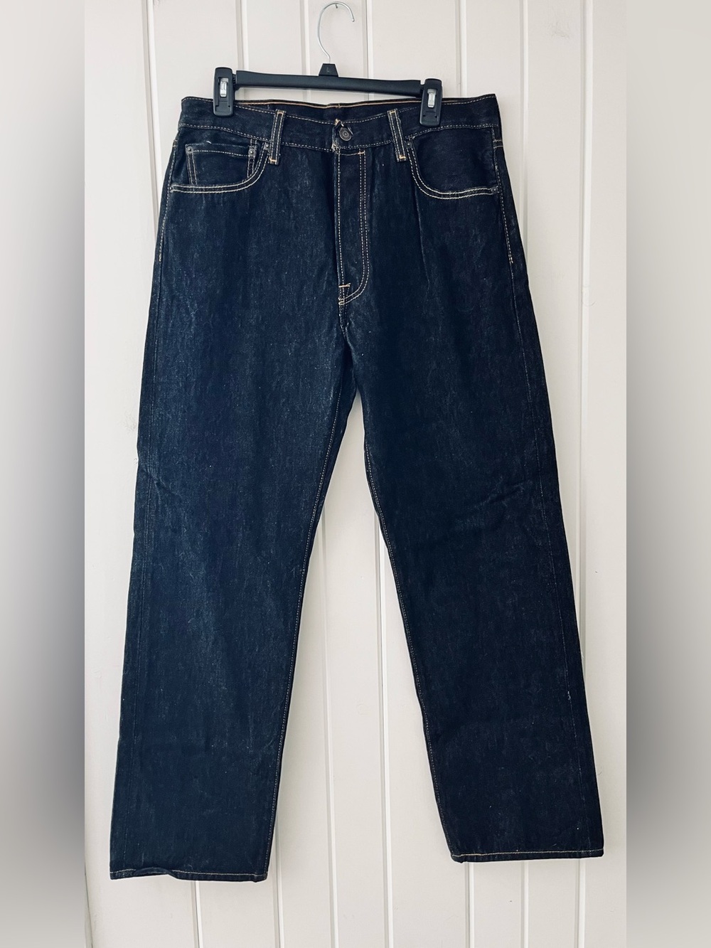 Levi's 501 black Straight Jeans with Contrast Stitching, W35 L34